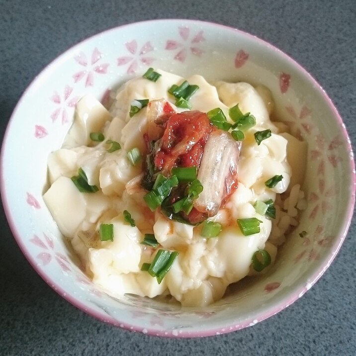 秒メニュー☆玉子豆腐キムチご飯